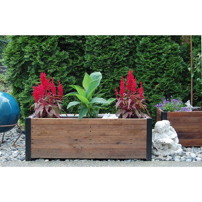Grapevine 37 Inch Wooden Urban Raised Garden Planter Box with Liner (Open Box)