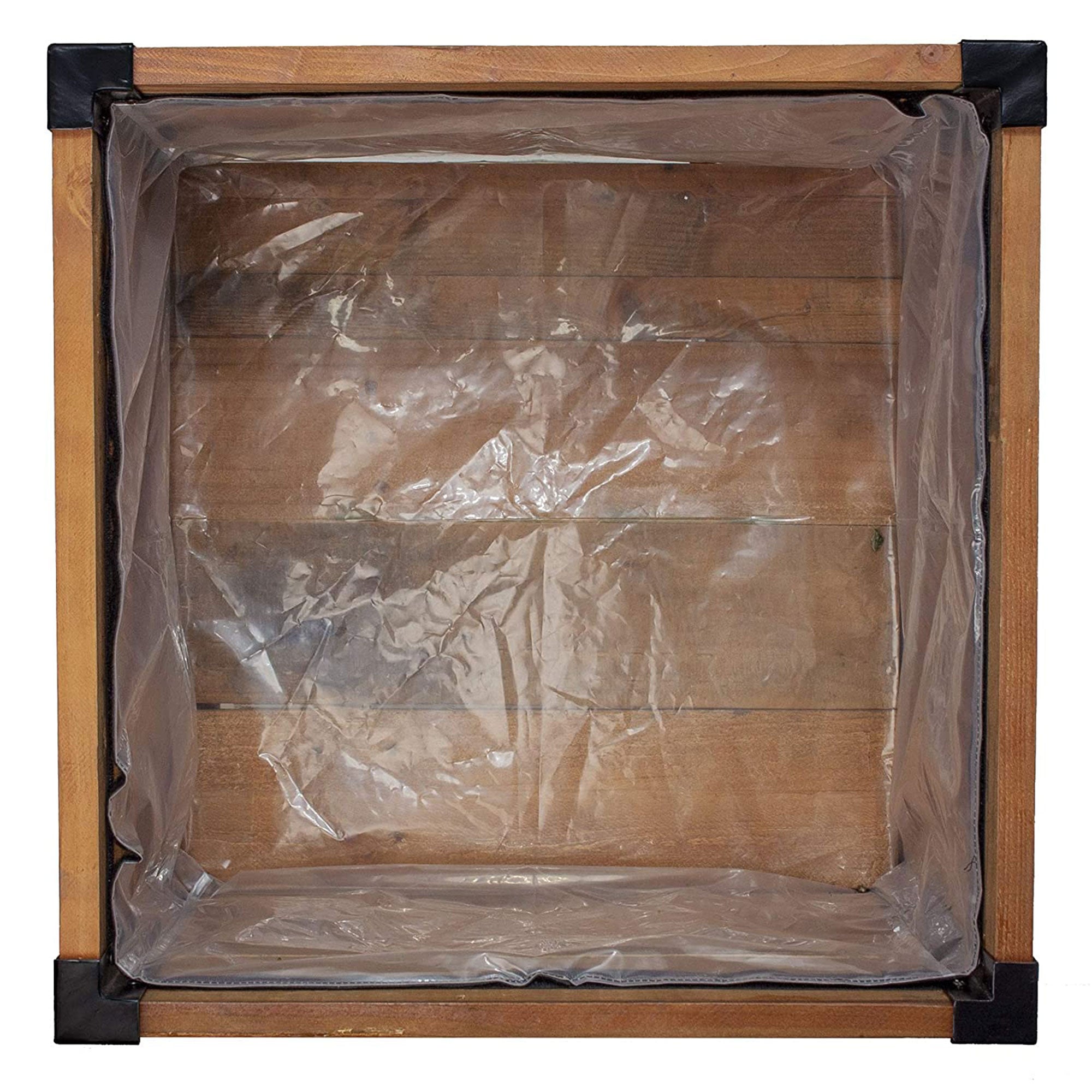 Grapevine 17.2" Wooden Square Urban Raised Garden Planter Box with Liner (Used) - VMInnovations