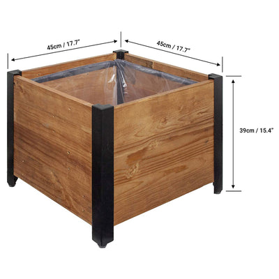 Grapevine 17.2" Wooden Square Urban Raised Garden Planter Box with Liner (Used) - VMInnovations