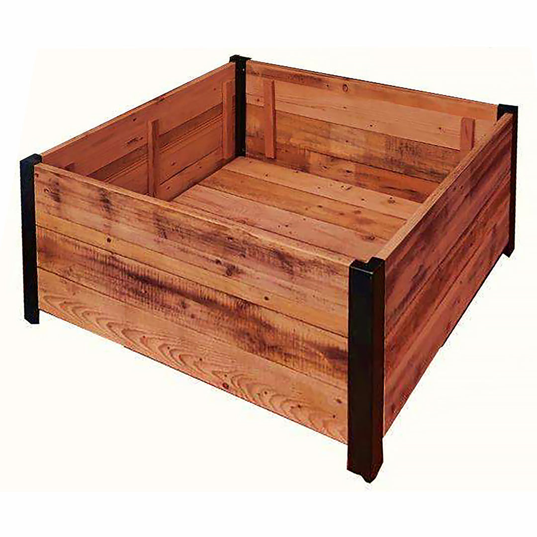 Grapevine 30 In Wood Square Urban Garden Raised Planter Box w/Liner (For Parts)