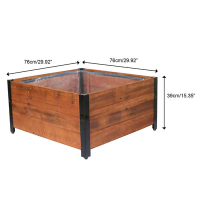Grapevine 30 Inch Wood Square Urban Garden Raised Planter Box with Liner