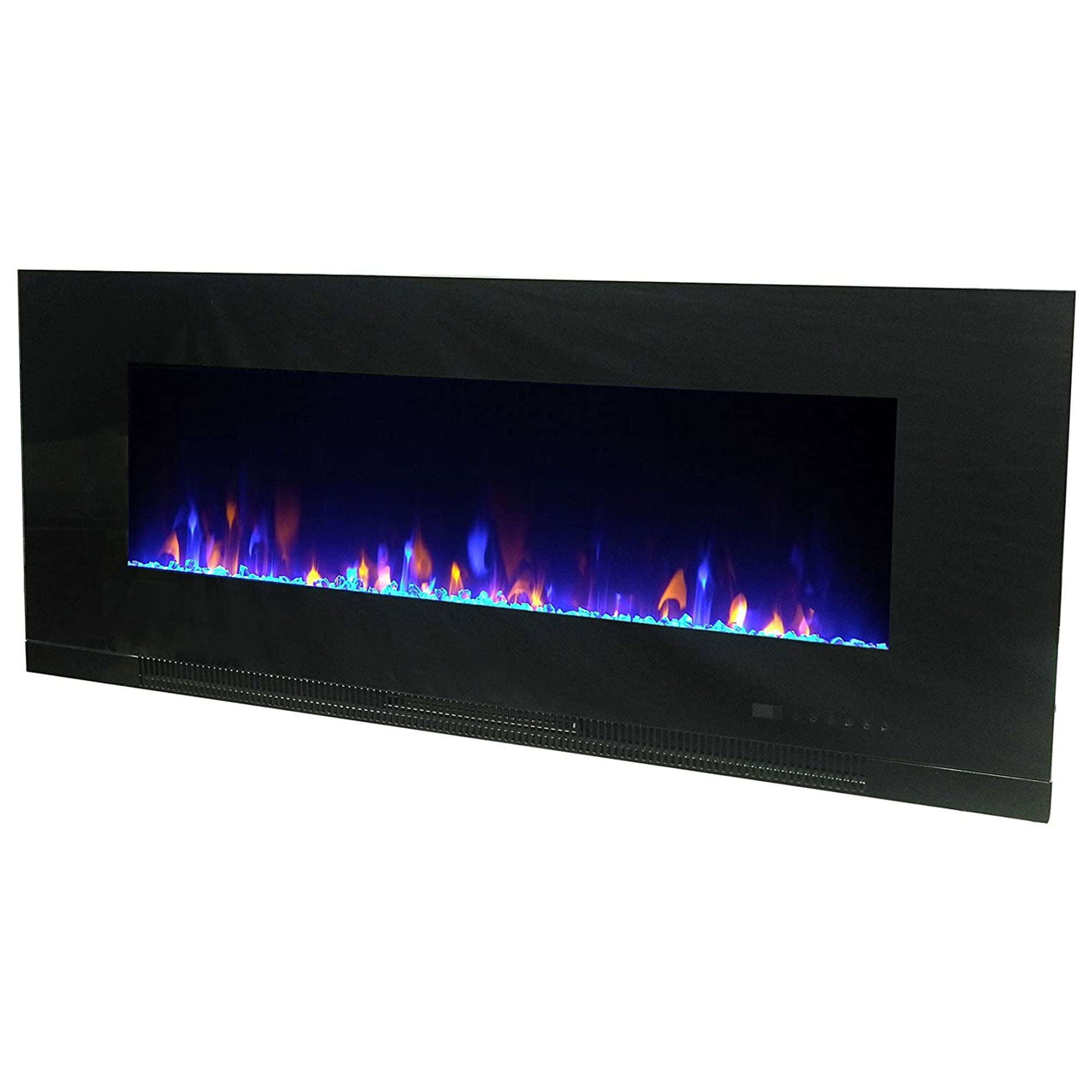 Paramount Mirage 50 Inch Wall Mounted Electric LED Flame Effect Fireplace, Black