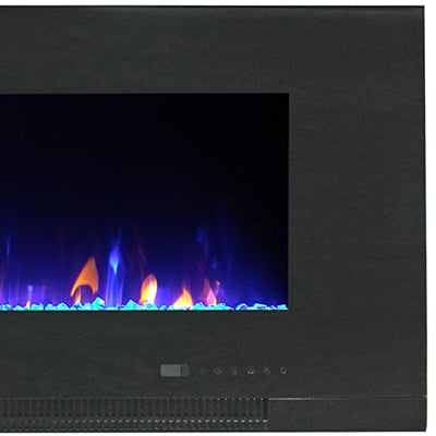 Paramount Mirage 50 Inch Wall Mounted Electric LED Flame Effect Fireplace, Black