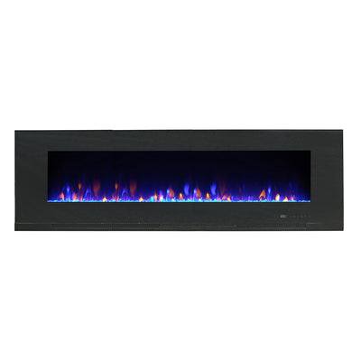 Paramount Mirage 60 Inch Wall Mounted Electric LED Flame Effect Fireplace, Black