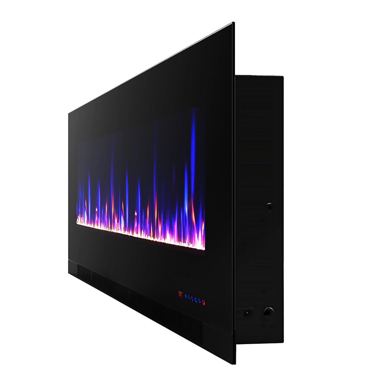 Paramount Mirage 60 Inch Wall Mounted Electric LED Flame Effect Fireplace, Black