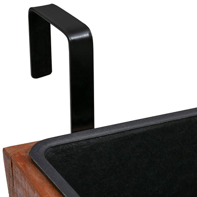 Grapevine 18.9 Inch Wooden Rectangular Urban Garden Deck Planter Box, 2 Pack