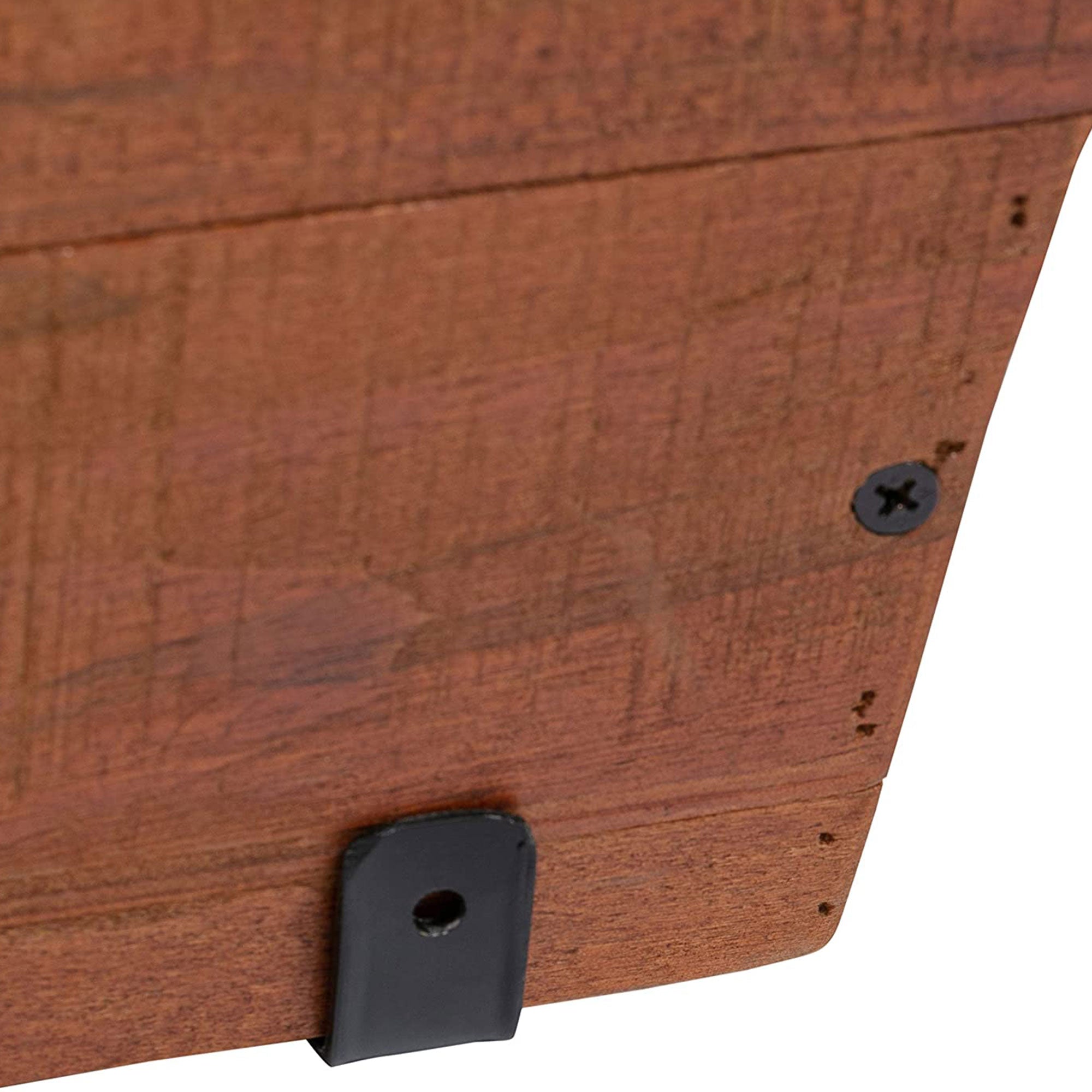 Grapevine 18.9 Inch Wooden Rectangular Urban Garden Deck Planter Box, 2 Pack