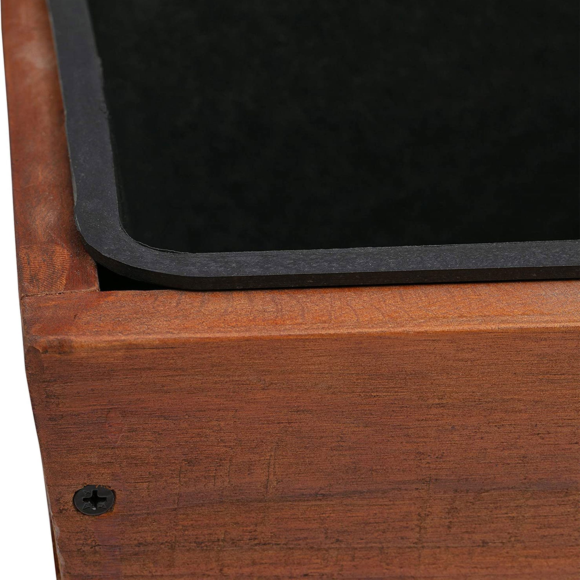 Grapevine 18.9 Inch Wooden Rectangular Urban Garden Deck Planter Box, 2 Pack