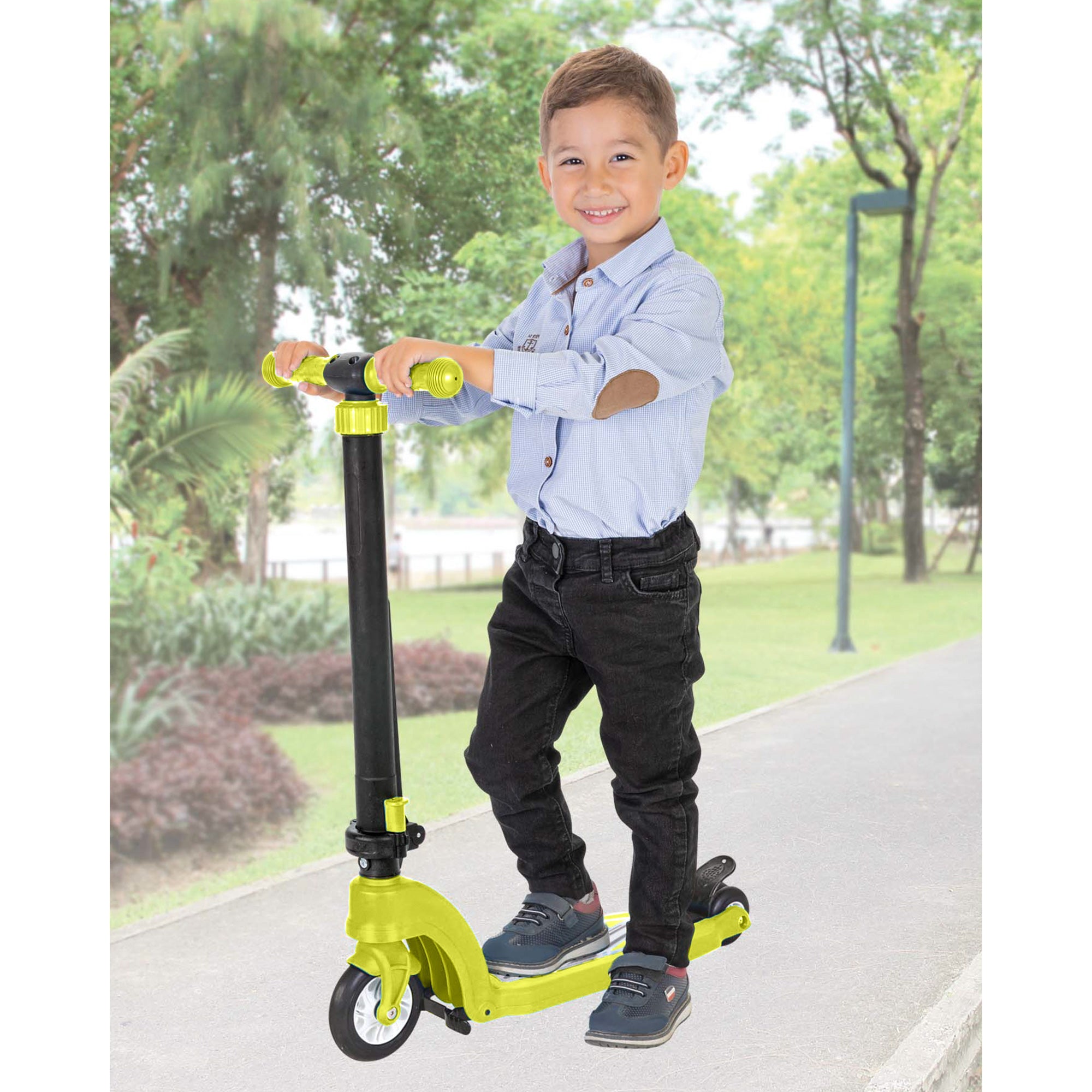 Pilsan 07-360 Children's Outdoor Ride-On Toy Sport Scooter for Ages 6+, Green - VMInnovations