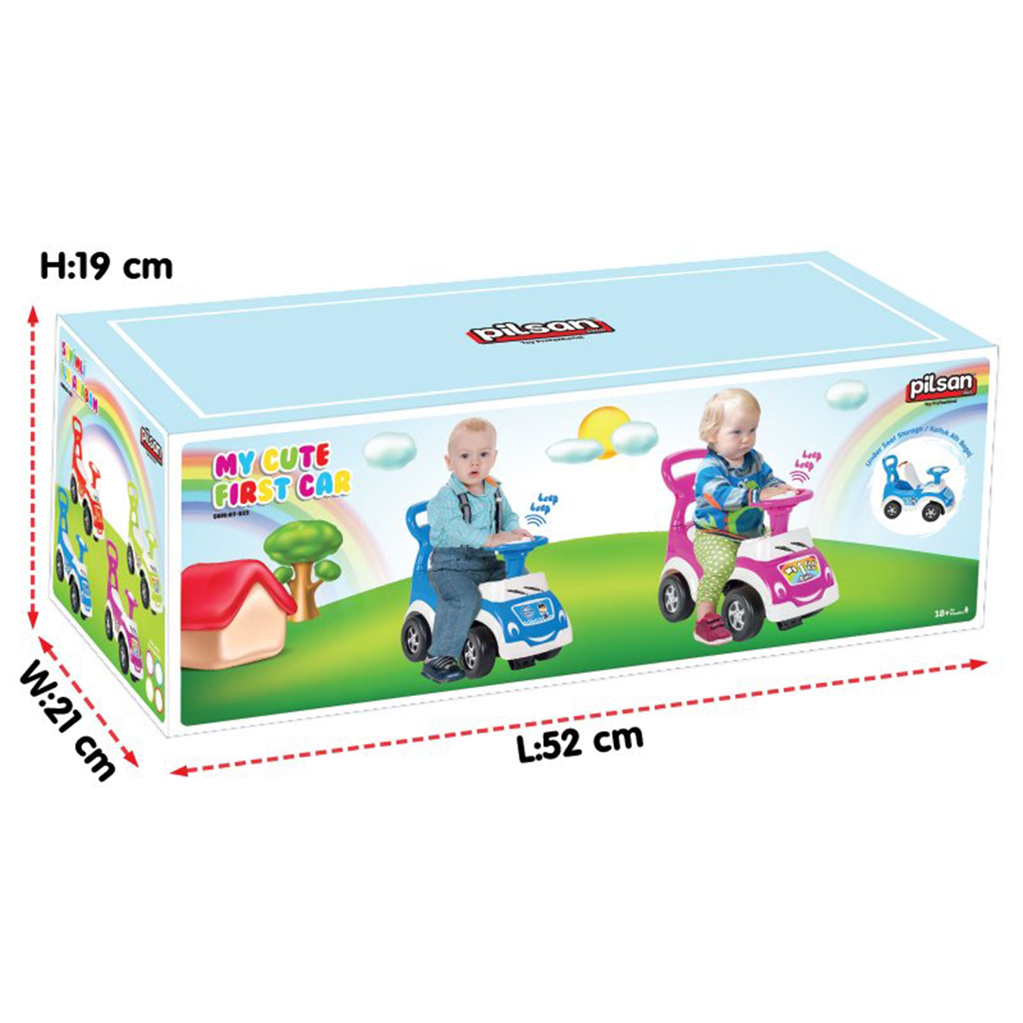Pilsan My Cute First Car Blue Police Chief Ride On Kids Toy for Ages 18 Months+ - VMInnovations