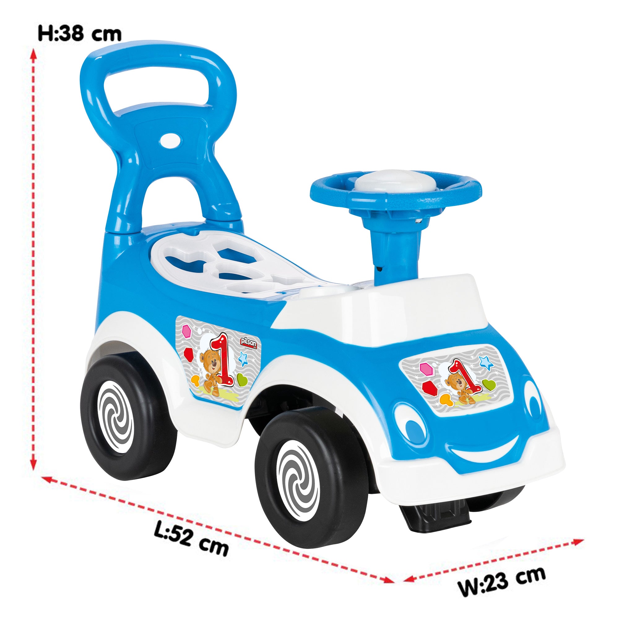 Pilsan My Cute First Car Blue Police Chief Ride On Kids Toy for Ages 18 Months+ - VMInnovations