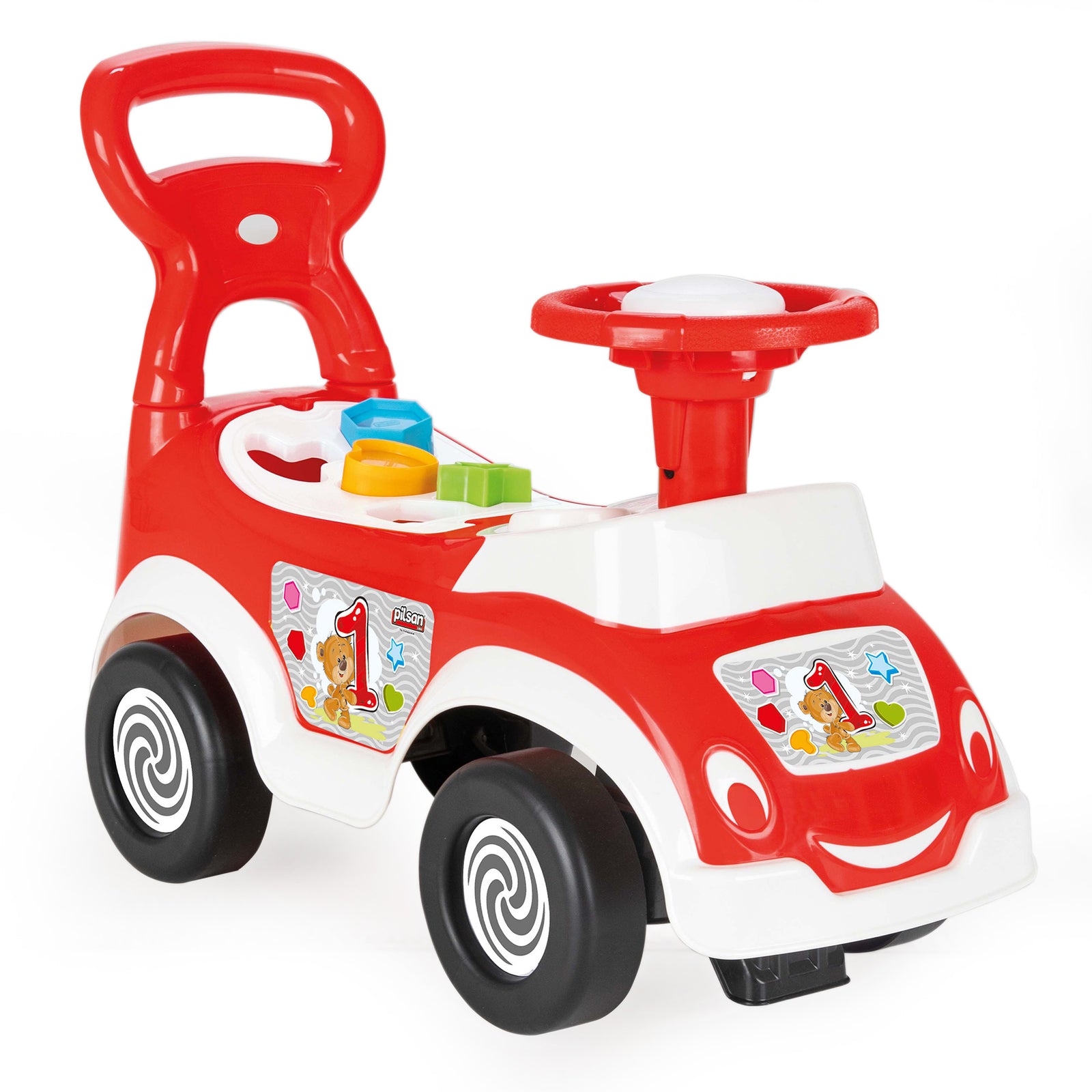 Pilsan First Push Car w/ Shapes for Toddlers Ages 1 & Up, Red & Yellow (Used) - VMInnovations