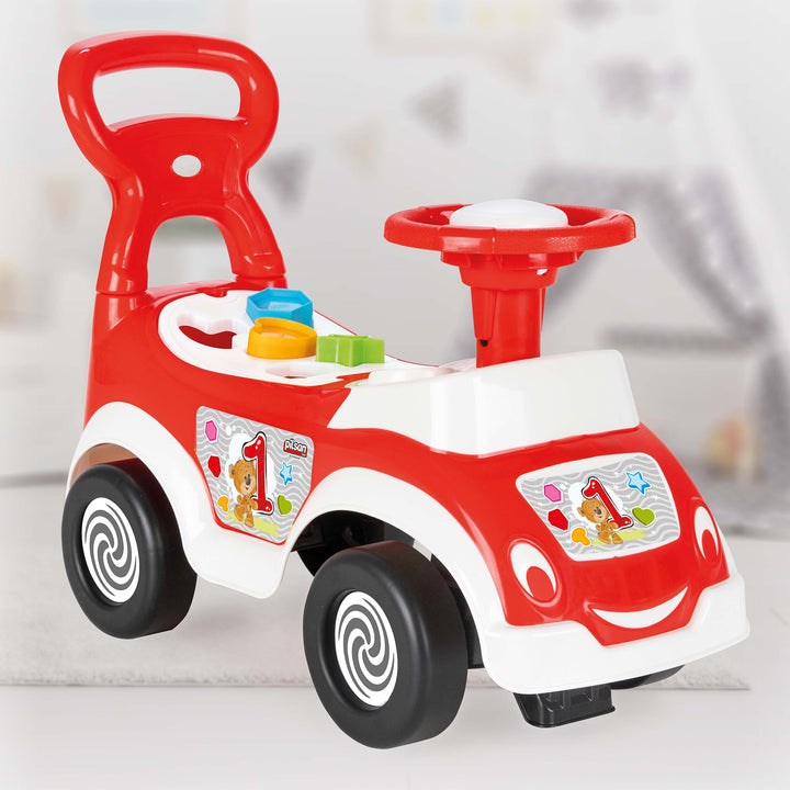 Pilsan First Push Car w/ Shapes for Toddlers Ages 1 & Up, Red & Yellow (Used)