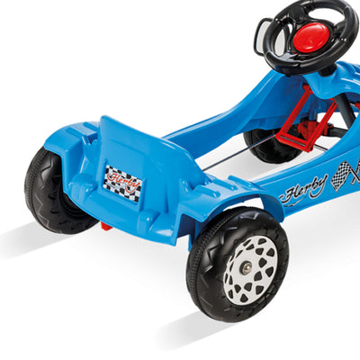 Pilsan 07 302B Herby Pedal Car w/ Moving Mirrors and Horn for Ages 3 & Up, Blue