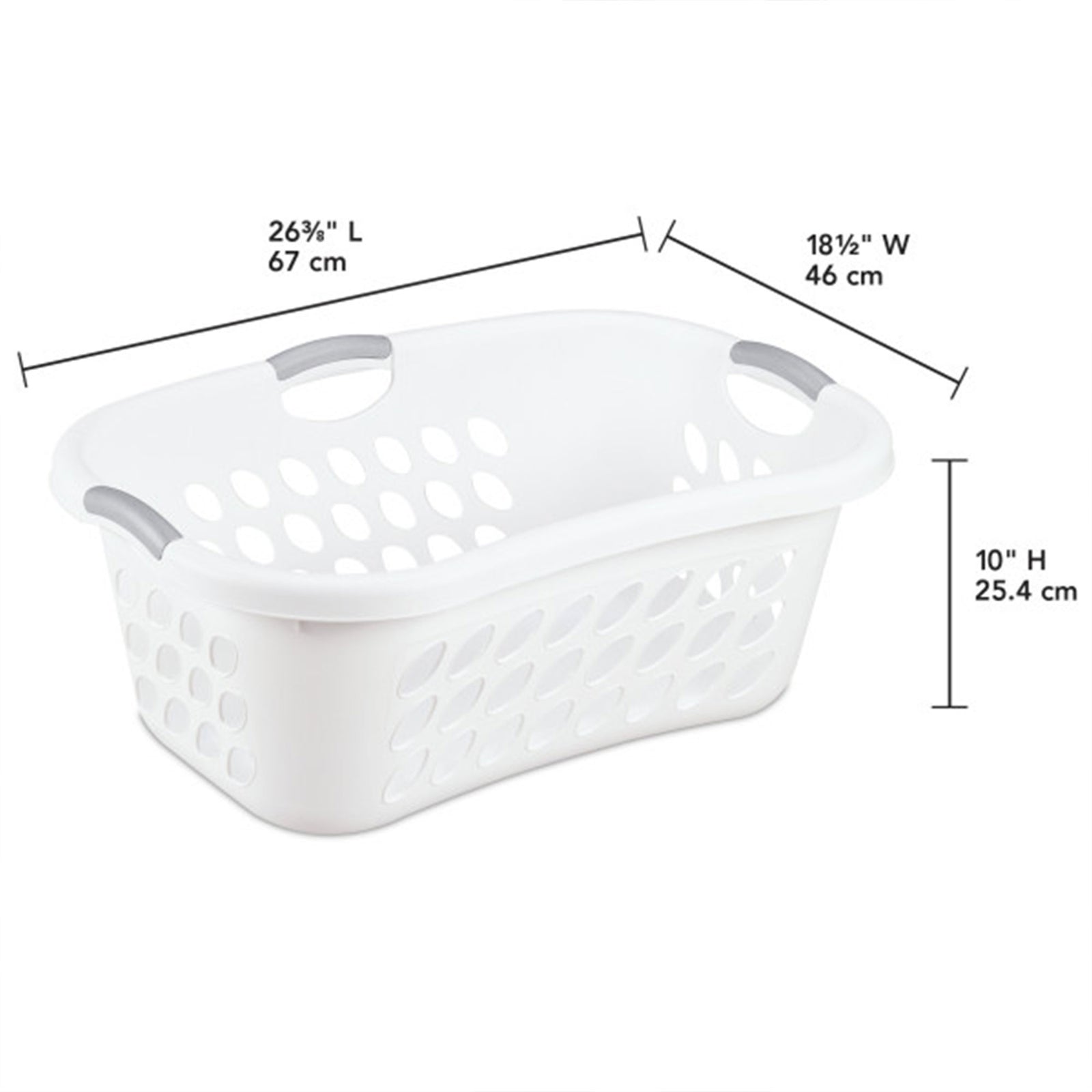 Sterilite Ultra HipHold 1.25 Bushel Plastic Clothes Laundry Basket Bin (12 Pack) - VMInnovations
