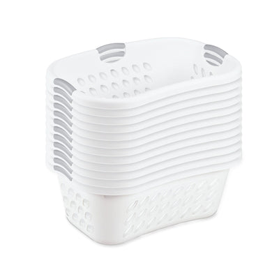 Sterilite Ultra HipHold 1.25 Bushel Plastic Clothes Laundry Basket Bin (12 Pack) - VMInnovations