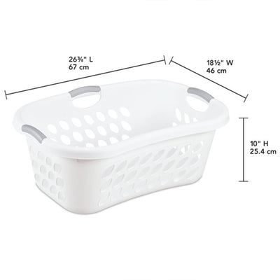 Sterilite Ultra HipHold 1.25 Bushel Plastic Clothes Laundry Basket Bin (12 Pack)