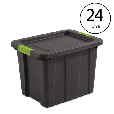Sterilite Tuff1 18 Gallon Plastic Storage Container with Latching Lid, (24 Pack)