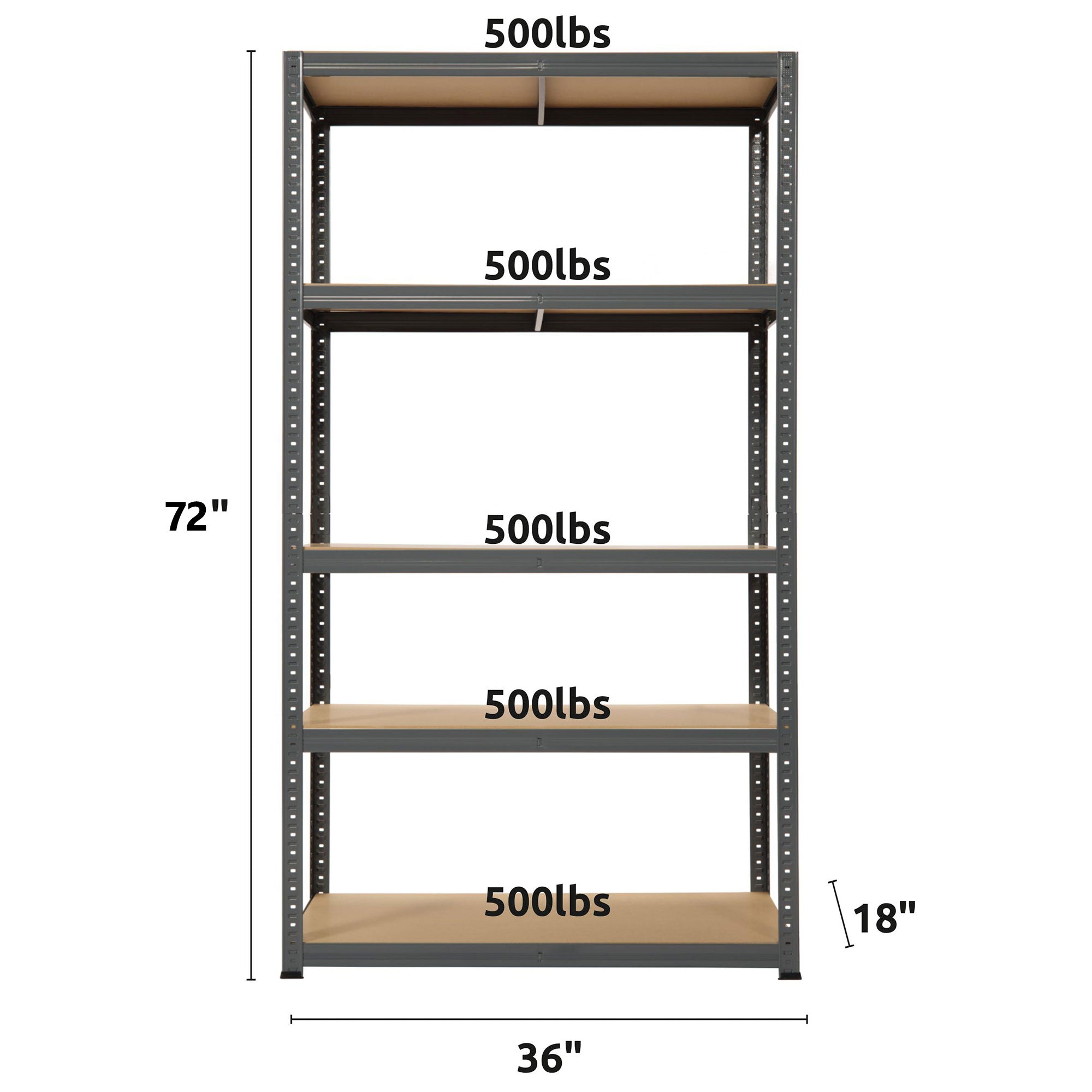Trestles 36 x 72 In Boltless 5 Tier Adjustable Storage Shelving Unit (Used) - VMInnovations
