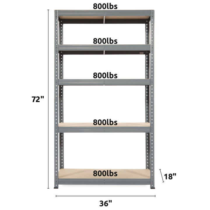 Trestles 36 x 72" 5 Adjustable Shelve Garage Storage Unit, 800 lb Capacity(Used)