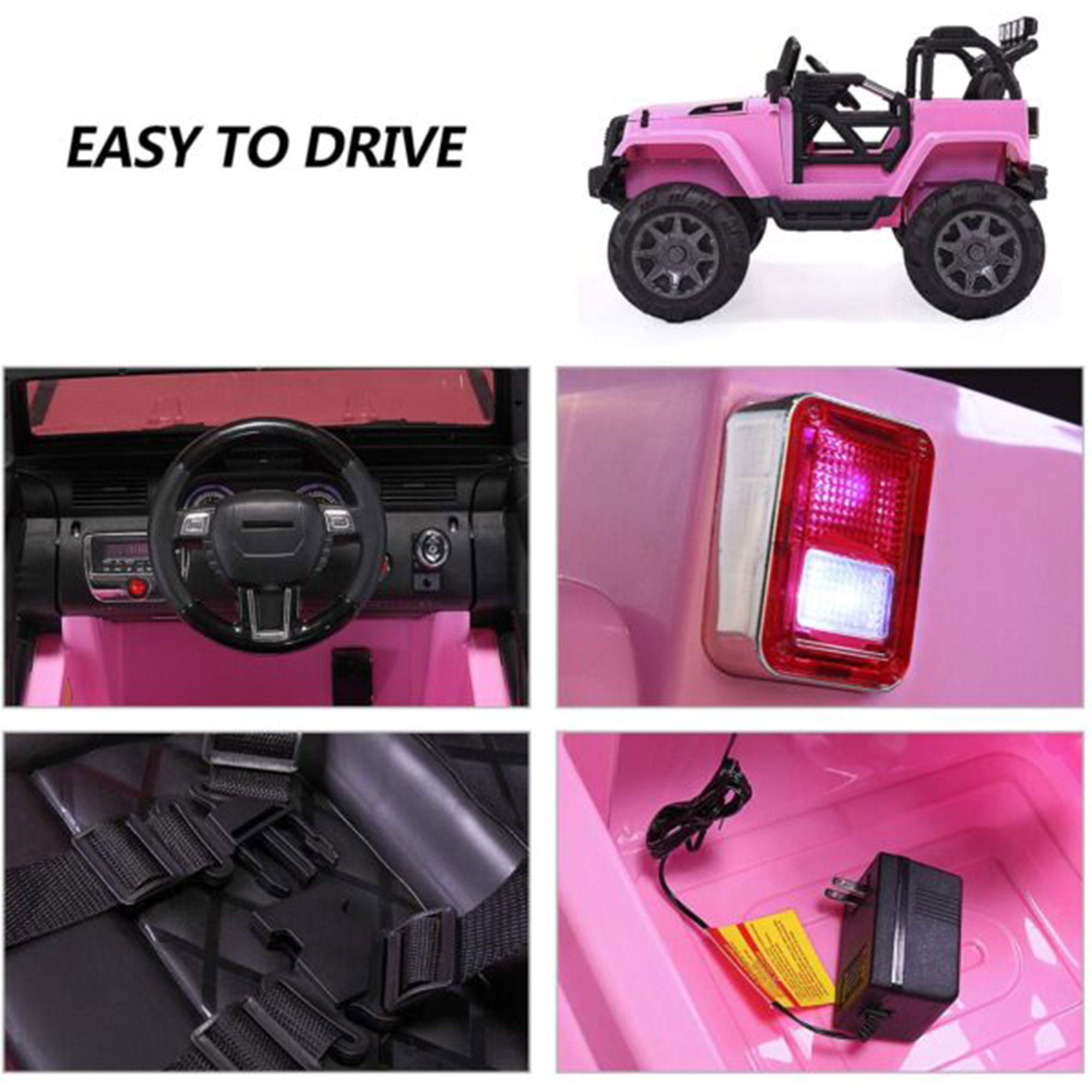 TOBBI 24V Kids Electric Battery Powered 3 Speed Jeep Ride On Toy with Remote (Open Box)