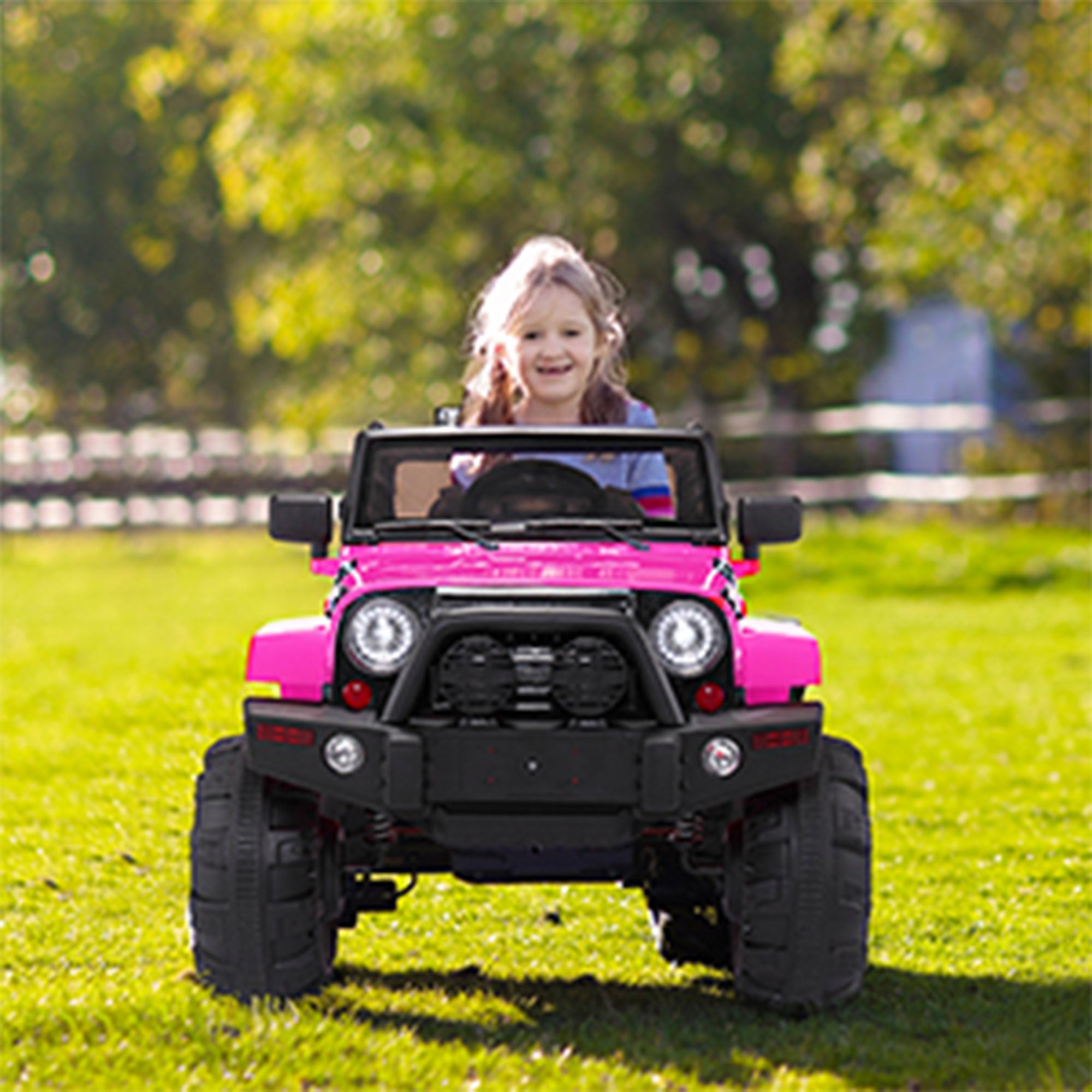 TOBBI 24V Kids Electric Battery Powered 3 Speed Jeep Ride On Toy with Remote (Open Box)