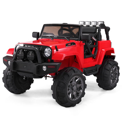 TOBBI 12V Kids Battery Powered Wrangler Ride On Toy with Remote, Red (For Parts)