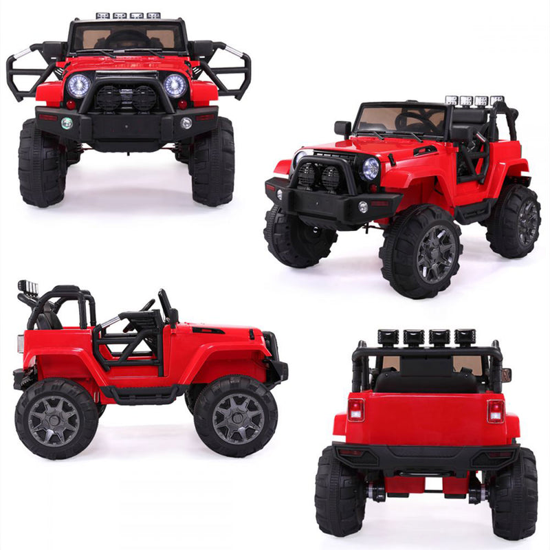 TOBBI 12V Kids Battery Powered Wrangler Ride On Toy with Remote, Red (For Parts)