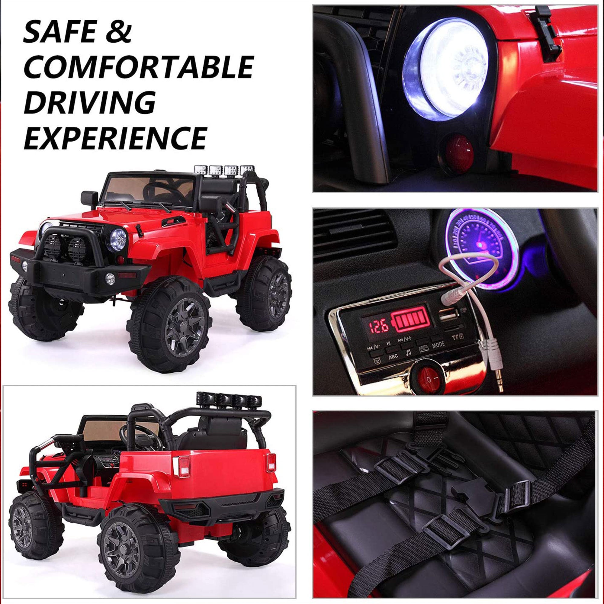 TOBBI 24V Kids Electric Battery Powered Wrangler Ride On Toy with Remote (Open Box)