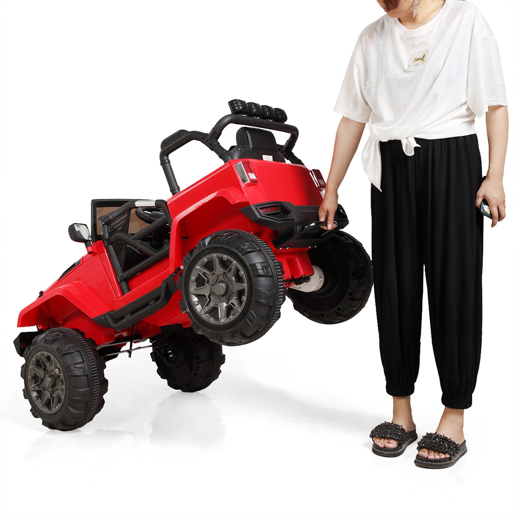TOBBI 24V Kids Electric Battery Powered Wrangler Ride On Toy with Remote (Open Box)