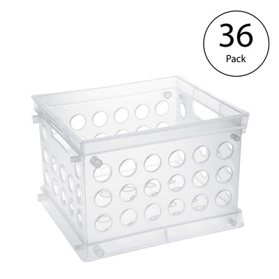 Sterilite Convenient Mini Square Small Storage Organizing Crate, Clear (36 Pack)