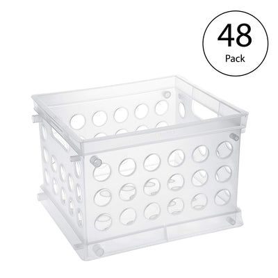 Sterilite Convenient Mini Square Small Storage Organizing Crate, Clear (48 Pack)