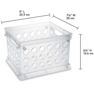 Sterilite Convenient Mini Square Small Storage Organizing Crate, Clear (12 Pack) - VMInnovations