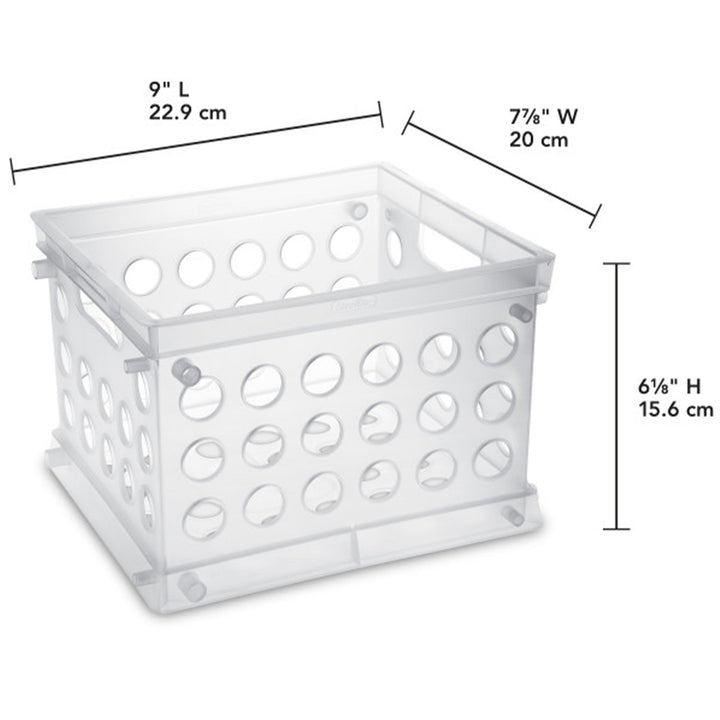 Sterilite Convenient Mini Square Small Storage Organizing Crate, Clear (12 Pack)