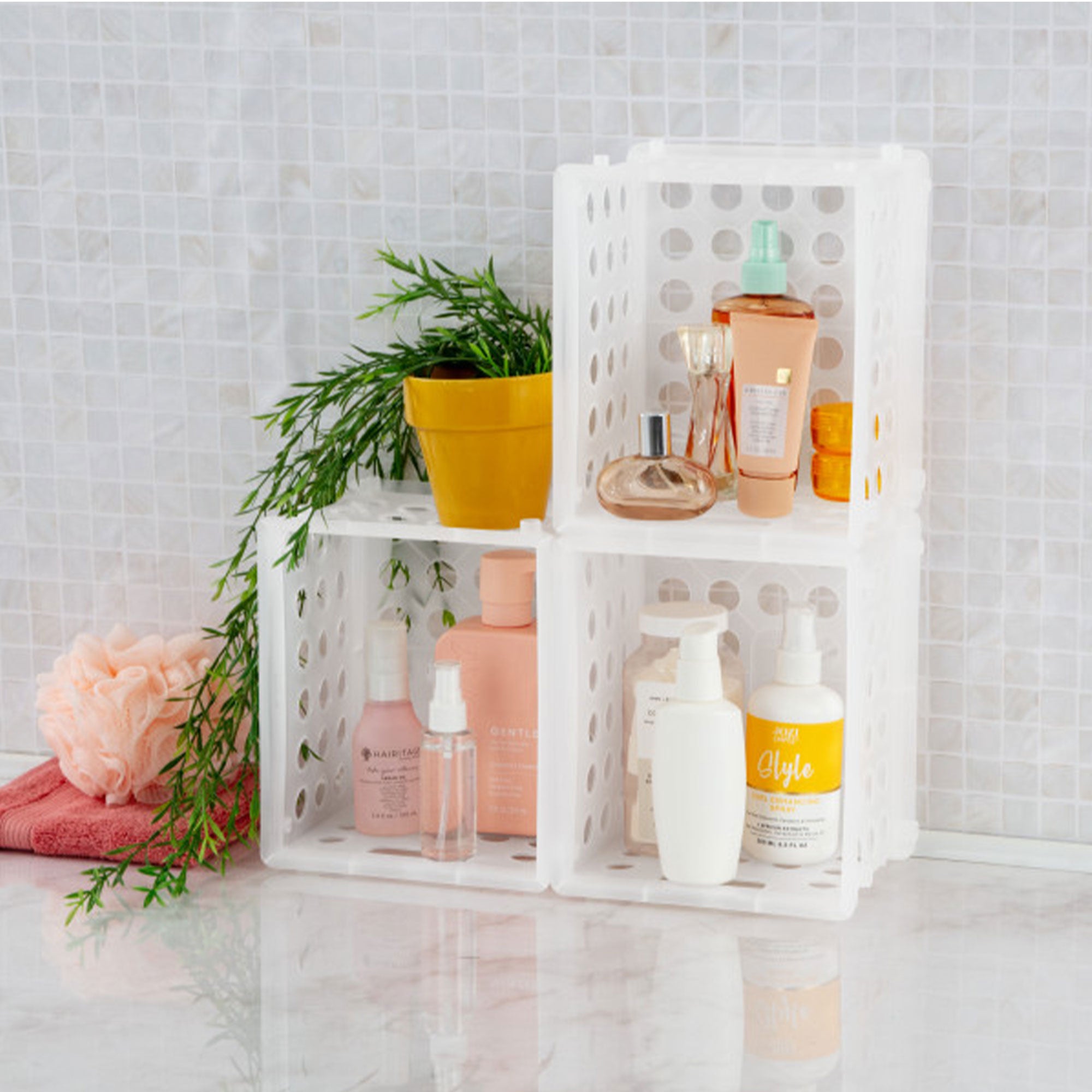 Sterilite Convenient Mini Square Small Storage Organizing Crate, Clear (12 Pack) - VMInnovations