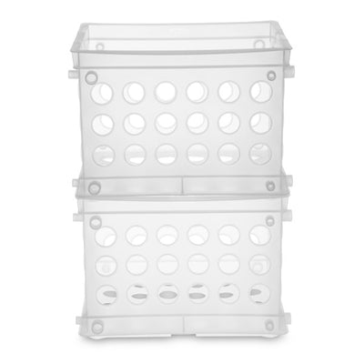 Sterilite Convenient Mini Square Small Storage Organizing Crate, Clear (12 Pack) - VMInnovations