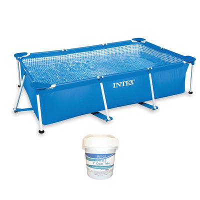 Intex 86 x 23" Frame Above Ground Baby Splash Swimming Pool & Chlorine Tabs - VMInnovations
