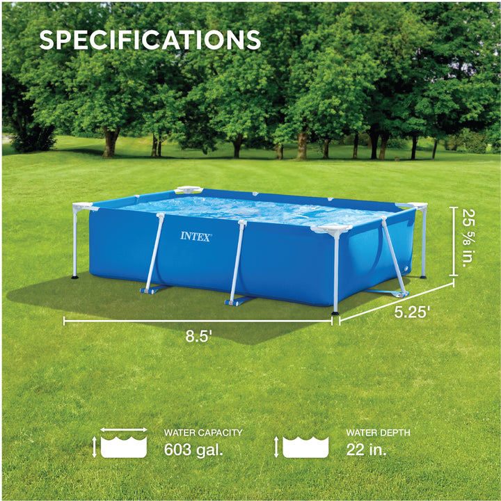 Intex 8.5'x26" Rectangular Frame Above Ground Backyard Swimming Pool (Open Box)