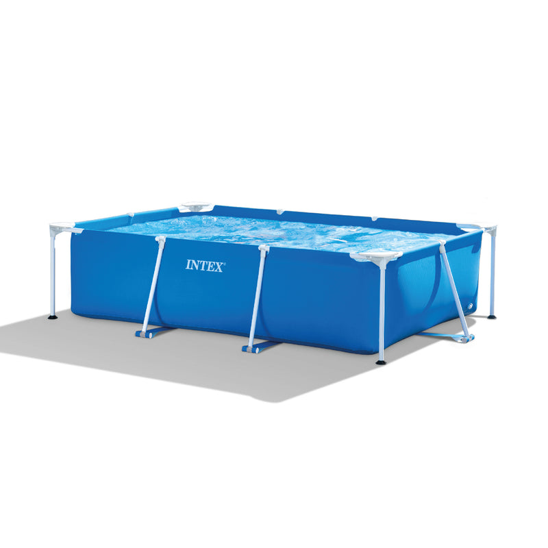 Intex 8.5ft x 26in Rectangular Frame Above Ground Backyard Pool, Blue (Used)