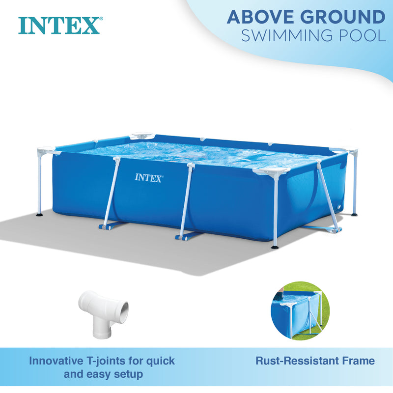 Intex 8.5ft x 26in  Frame Above Ground Backyard Swimming Pool, Blue (For Parts)