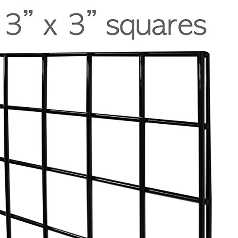 Only Garment Racks 72 x 24 Inch Commercial Grade Gridwall Panels, Black (3 Pack)