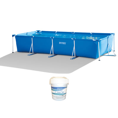 Intex 14.75ft x 33In Frame Outdoor Above Ground Swimming Pool & Chlorine Tabs - VMInnovations
