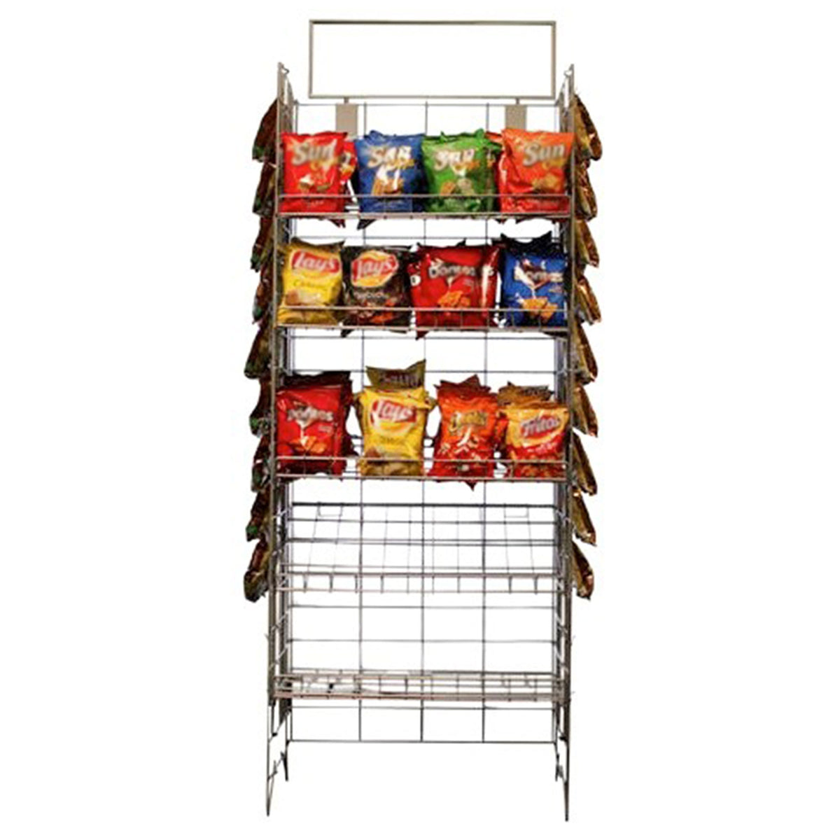 Only Garment Racks 08-407BLK Steel Potato Chip Rack with 5 Shelves and 48 Clips