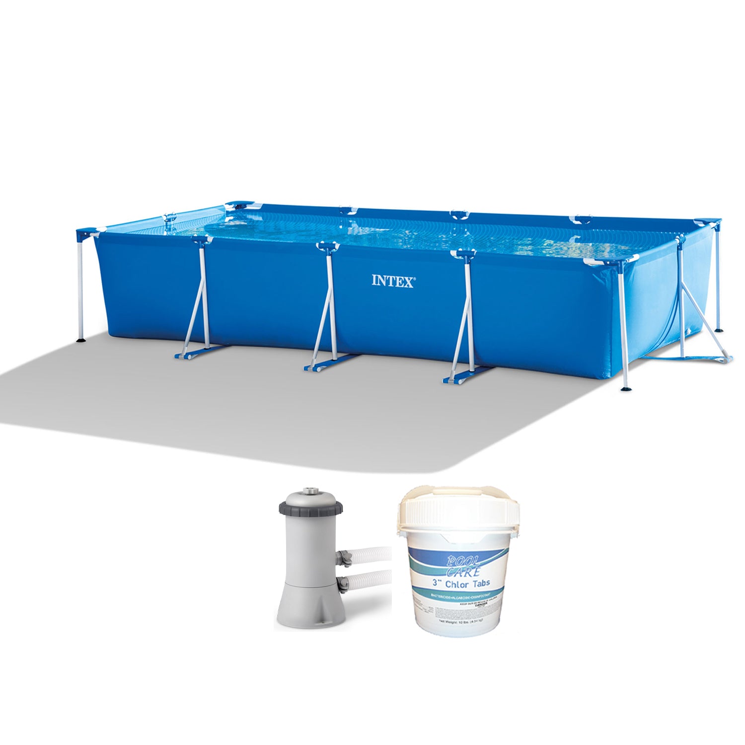 Intex 14ft x 33in Above Ground Backyard Swimming Pool w/ Filter & Chlorine Tabs - VMInnovations