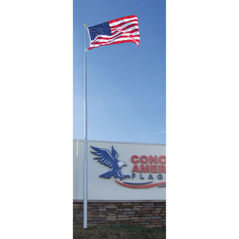 Concord American Flagpole American Elite Flagpole Kit, Clear, 25 Ft (For Parts)