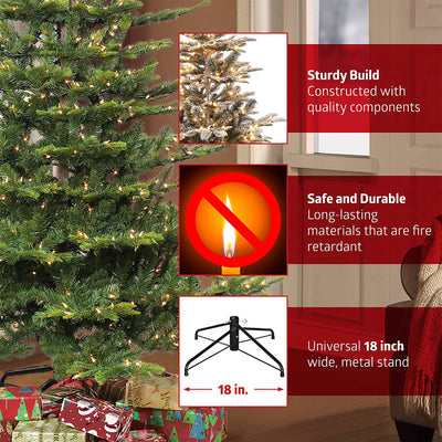 Puleo International 7.5' Pre-lit Christmas Tree w/ 700 Clear Lights, Green(Used) - VMInnovations