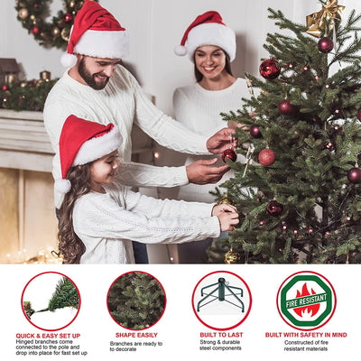 Puleo International 7.5' Pre-lit Christmas Tree w/ 700 Clear Lights, Green(Used) - VMInnovations