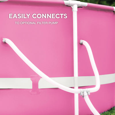 Intex 28290EH 8' x 30" Round Metal Frame Above Ground Swimming Pool, Pink (Used) - VMInnovations