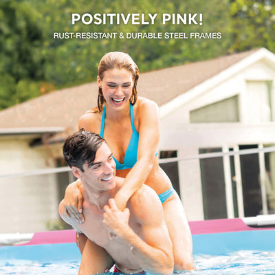 28290EH 8ft x 30in Round Metal Frame Above Ground Swimming Pool, Pink (Open Box) - VMInnovations