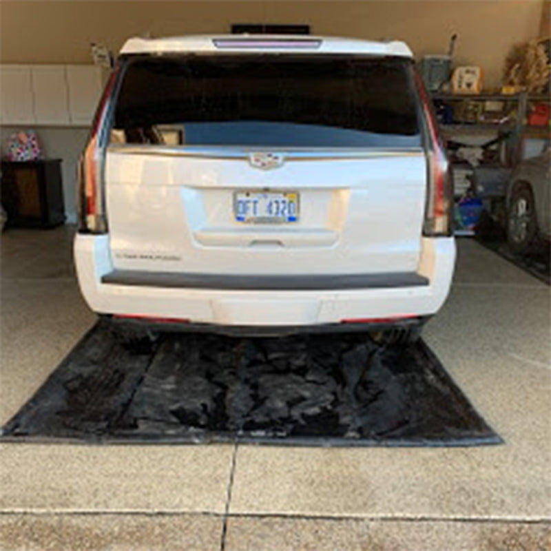 AutoFloorGuard AFG8622 8.5’x22’ Extra Large Heavy Duty Garage Floor Mat for Under Truck for Rain, Ice, and Mud w/ Stay-Put Corner and Telescoping Squeegee